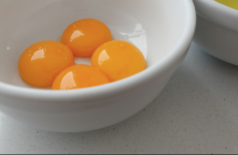 I've never touched an egg yolk that wasn't runny before. These yolks were squishballs and I could juggle with them. Free range grain fed eggs forever. 